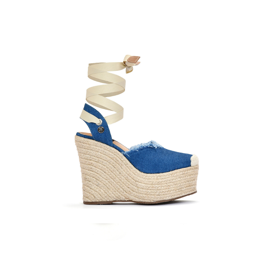 Cata Denim Espadrilles Altas