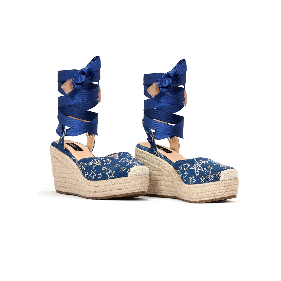 Cami Star Denim Espadrilles Bajo