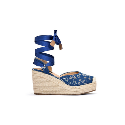 Cami Star Denim Espadrilles Bajo