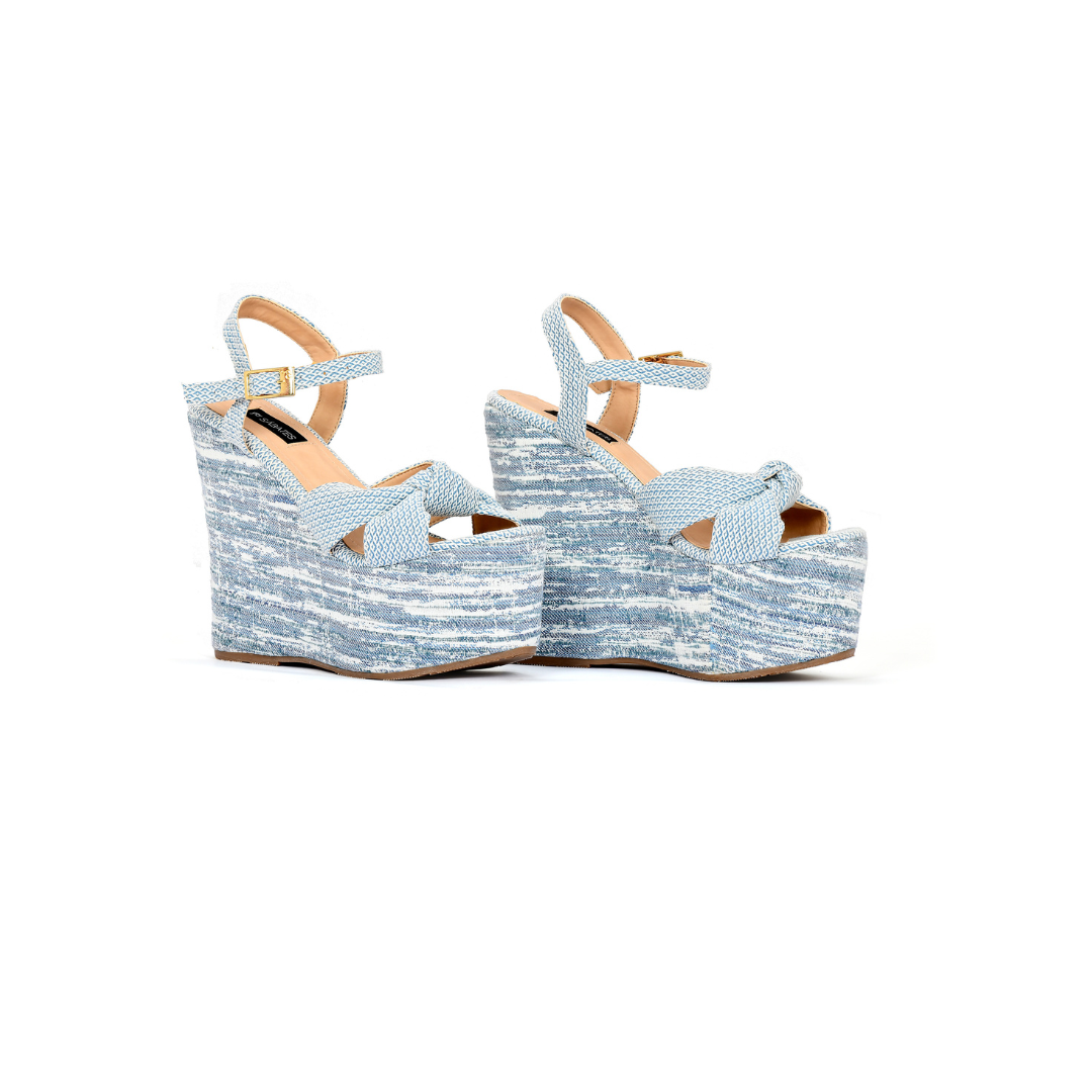 Lino Baby Blue: Plataforma Estampada